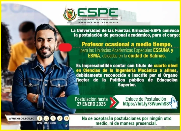 Ofertas de medio tiempo para técnicos en Ecuador